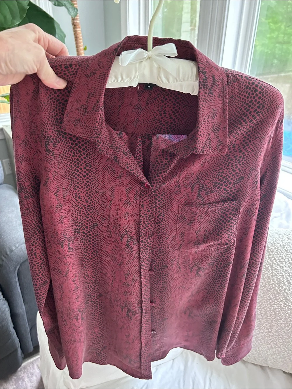 Rails Kate Red Python silk Shirt - Picture 2 of 6